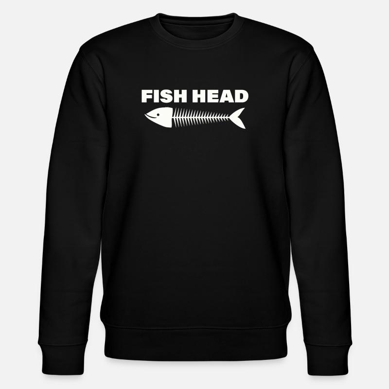 fish head - Stanley/Stella CHANGER Unisex Organic Sweatshirt - black