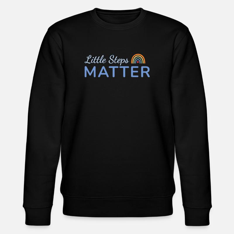 Little Steps Matter Regenbogen blau - Stanley/Stella Unisex Bio-Sweatshirt CHANGER - Schwarz