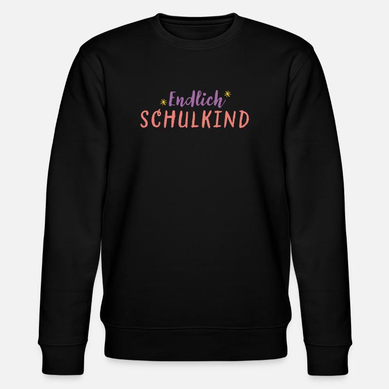Endlich Schulkind - Stanley/Stella Unisex Bio-Sweatshirt CHANGER  - Schwarz