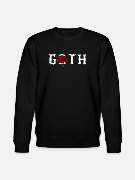 Gothic, Gothic-Thema mit roter Rose - Stanley/Stella Unisex Bio-Sweatshirt CHANGER  - Schwarz