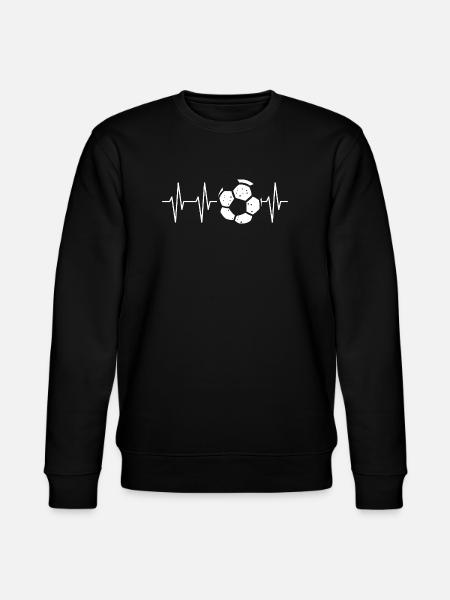 Soccer Heartbeat Line Design - Stanley/Stella CHANGER Unisex Organic Sweatshirt - black
