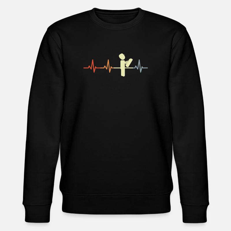 Architecte rétro Heartbeat - Sweat bio CHANGER Stanley/Stella Unisexe - noir