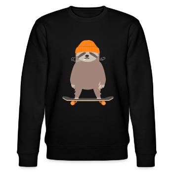 Skater Skateboard Skating Skateboarder Halfpipe - Stanley/Stella CHANGER Unisex Organic Sweatshirt - black - Front - Nik (191cm) & Marisol (170cm)