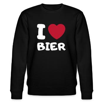 Ich Liebe Bier - Stanley/Stella Unisex Bio-Sweatshirt CHANGER  - Schwarz - Vorne - Nik (191cm) & Marisol (170cm)