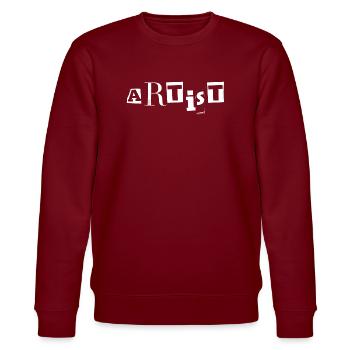 Artist Typography - Stanley/Stella CHANGER Unisex Organic Sweatshirt - burgundy - Front - Nik (191cm) & Marisol (170cm)