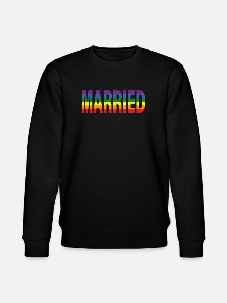 Verheiratet im Regenbogen - Stanley/Stella Unisex Bio-Sweatshirt CHANGER  - Schwarz