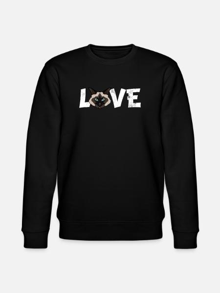 Birman Cat Love Funny Breed Illustration - Stanley/Stella CHANGER Unisex Organic Sweatshirt - black
