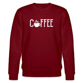 Coffee Cafe Kaffee Liebe Gastro Bar Bistro Symbol - Stanley/Stella Unisex Bio-Sweatshirt CHANGER  - Burgunderrot - Vorne - Nik (191cm) & Marisol (170cm)