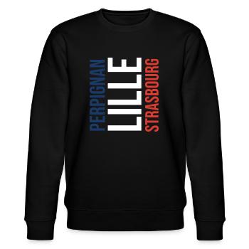 Lille Strasbourg Perpignan (Frankreichrundreise) - Stanley/Stella Unisex Bio-Sweatshirt CHANGER  - Schwarz - Vorne - Nik (191cm) & Marisol (170cm)