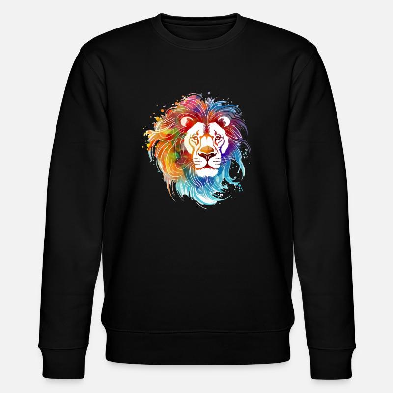 Ozi der Löwe - Stanley/Stella Unisex Bio-Sweatshirt CHANGER  - Schwarz