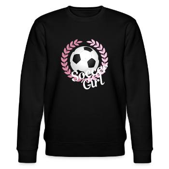 Soccer Girl, women soccer, women football, sport - Stanley/Stella CHANGER Unisex Organic Sweatshirt - black - Front - Nik (191cm) & Marisol (170cm)