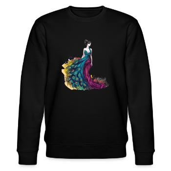Peacock fashion designer - Stanley/Stella CHANGER Unisex Organic Sweatshirt - black - Front - Nik (191cm) & Marisol (170cm)