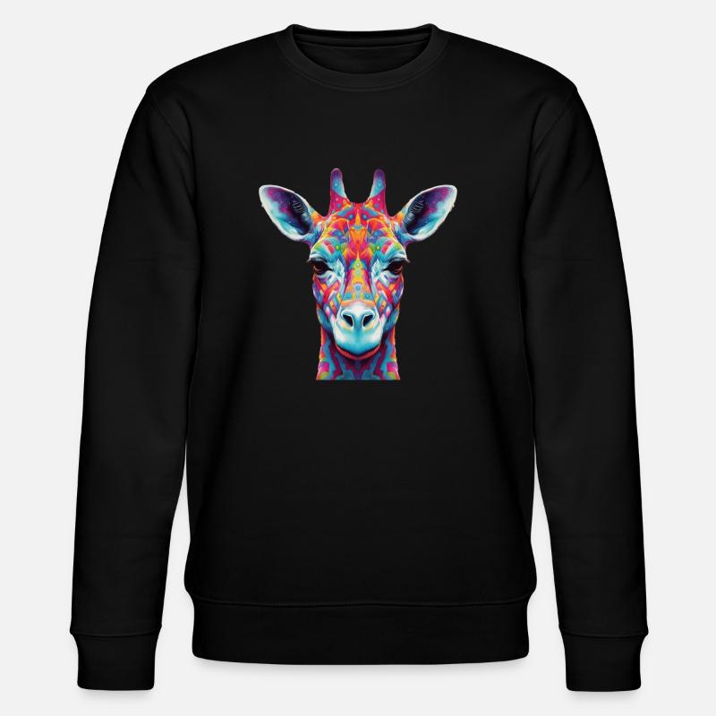Psychedelische Giraffe - Stanley/Stella Unisex Bio-Sweatshirt CHANGER  - Schwarz
