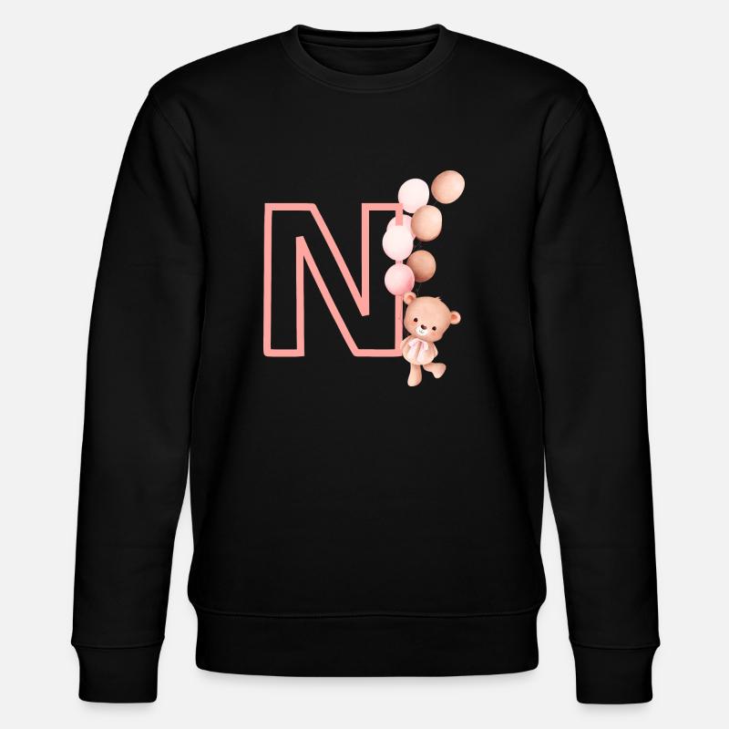 Buchstabe n Rosa Bär - Stanley/Stella Unisex Bio-Sweatshirt CHANGER  - Schwarz