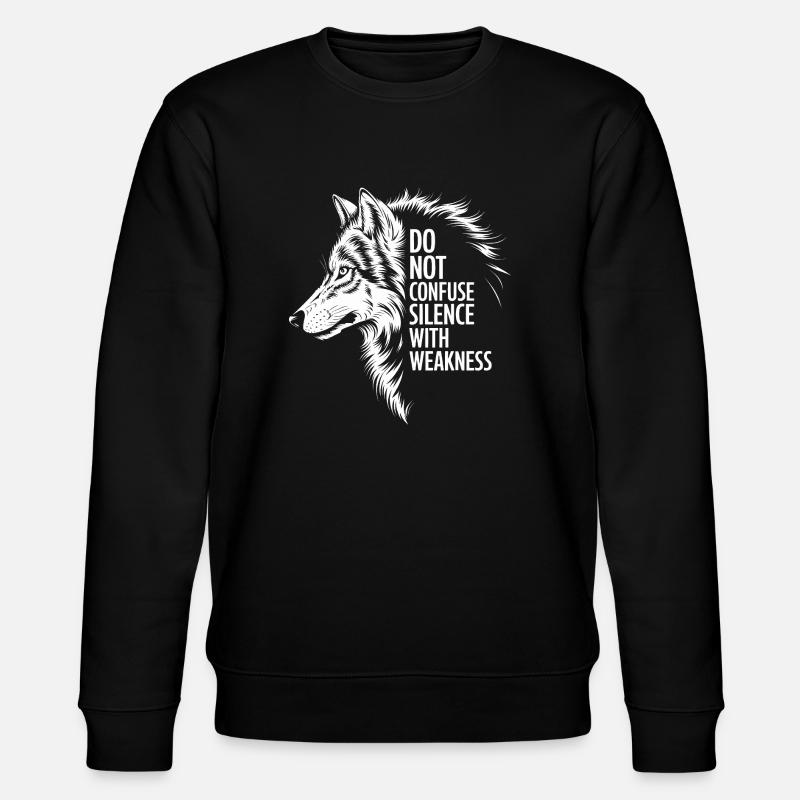 Wolf Silence Stärke - Stanley/Stella Unisex Bio-Sweatshirt CHANGER - Schwarz