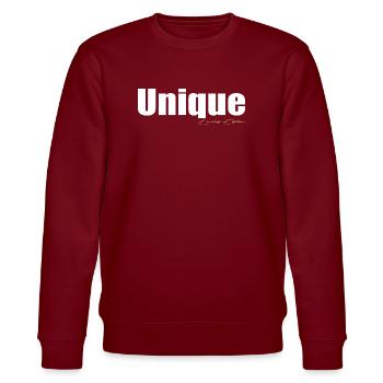Unique - Stanley/Stella CHANGER Unisex Organic Sweatshirt - burgundy - Front - Nik (191cm) & Marisol (170cm)