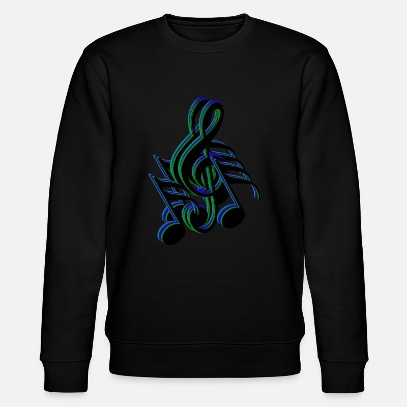 notes de clef bleu vert - Sweat bio CHANGER Stanley/Stella Unisexe - noir