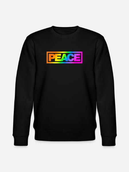 Typo PEACE Rainbowcolours - Stanley/Stella CHANGER Unisex Organic Sweatshirt - black