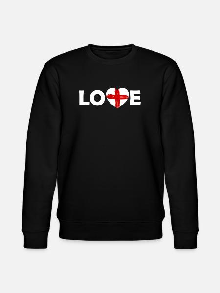 Love mit rotem Kreuz-Herz England - Stanley/Stella CHANGER Unisex Organic Sweatshirt - black