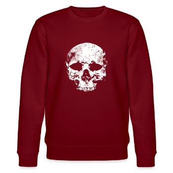 Totenschädel - Stanley/Stella Unisex Bio-Sweatshirt CHANGER  - Burgunderrot - Vorne - Nik (191cm) & Marisol (170cm)