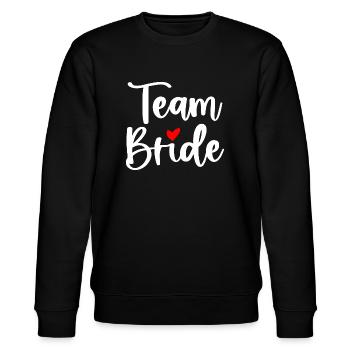 Team Bride I Junggesellinnen JGA Hochzeit - Stanley/Stella Unisex Bio-Sweatshirt CHANGER  - Schwarz - Vorne - Nik (191cm) & Marisol (170cm)
