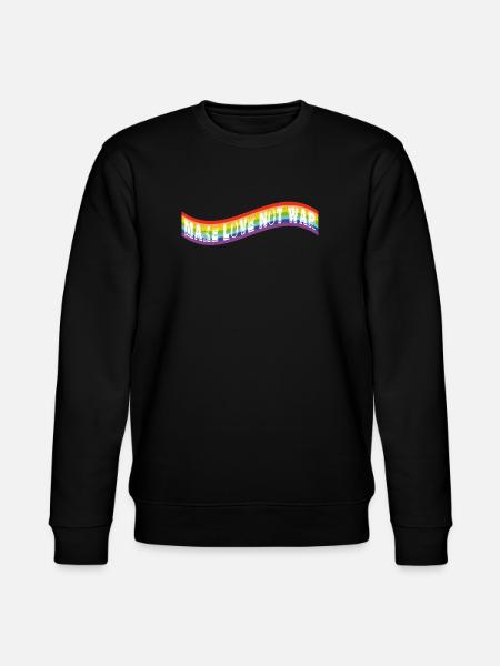 Faites l’amour, pas la guerre | Drapeau arc-en-ciel - Sweat bio CHANGER Stanley/Stella Unisexe - noir