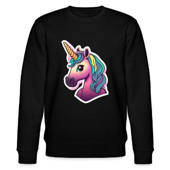 Licorne arc-en-ciel pour filles Kids Horse - Sweat bio CHANGER Stanley/Stella Unisexe - noir - Devant - Nik (191cm) & Marisol (170cm)