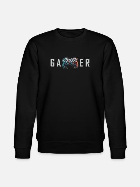 Gamer Schriftzug 3D Controller Nerd Geschenk - Stanley/Stella Unisex Bio-Sweatshirt CHANGER - Schwarz