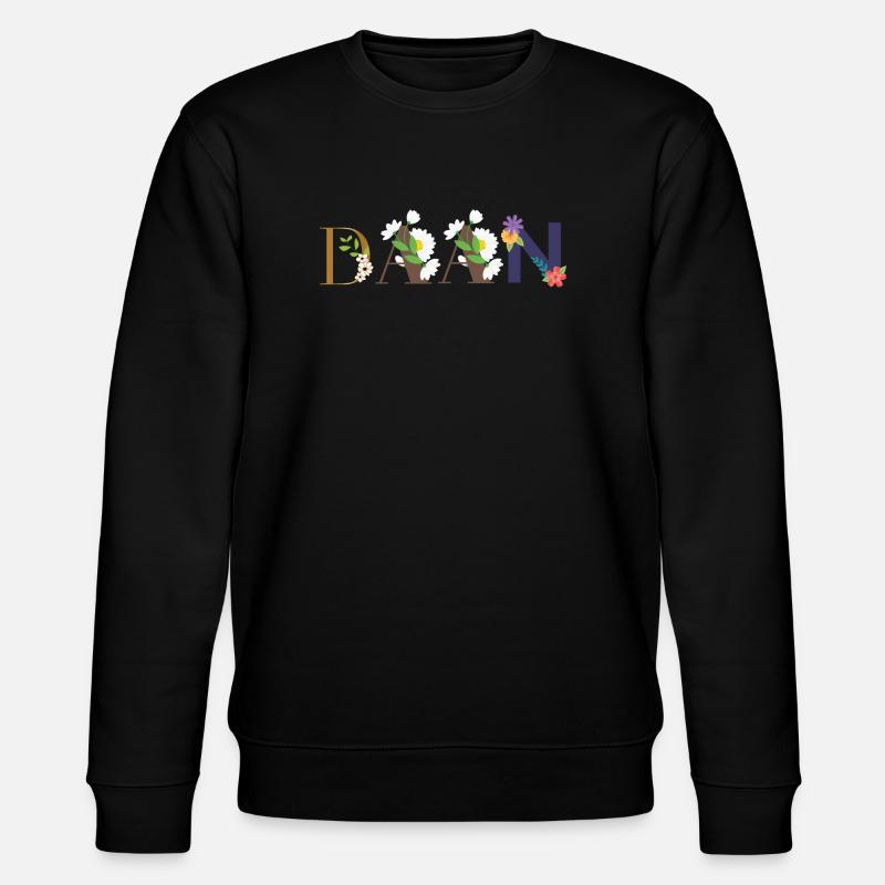 DAAN Name mit Blumen geschmückt - Stanley/Stella Unisex Bio-Sweatshirt CHANGER  - Schwarz