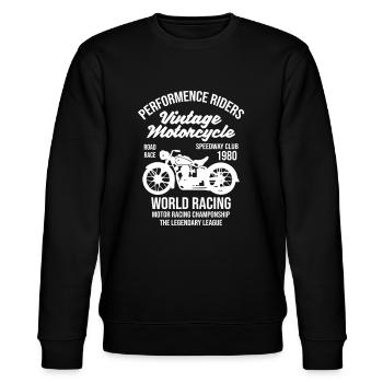 Moto vintage - Sweat bio CHANGER Stanley/Stella Unisexe - noir - Devant - Nik (191cm) & Marisol (170cm)