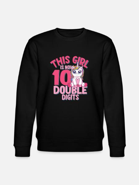 10th Birthday Girl - Stanley/Stella CHANGER Unisex Organic Sweatshirt - black