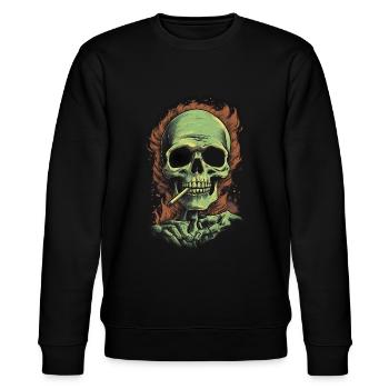 Smoking Skull - Stanley/Stella Unisex Bio-Sweatshirt CHANGER  - Schwarz - Vorne - Nik (191cm) & Marisol (170cm)