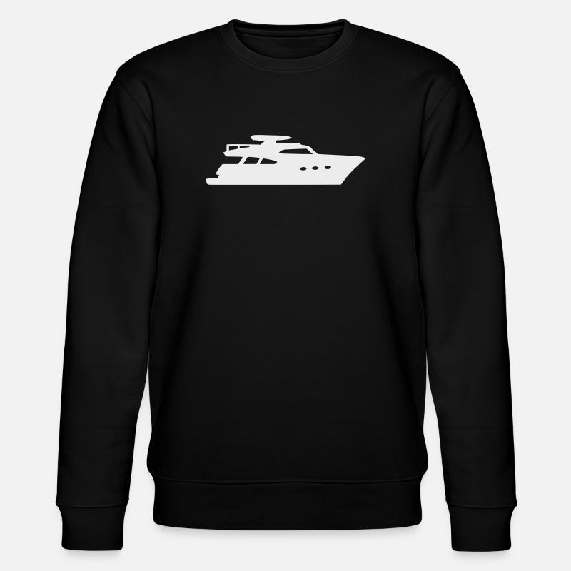 Yacht Silhouette Motorboat - Stanley/Stella CHANGER Unisex Organic Sweatshirt - black