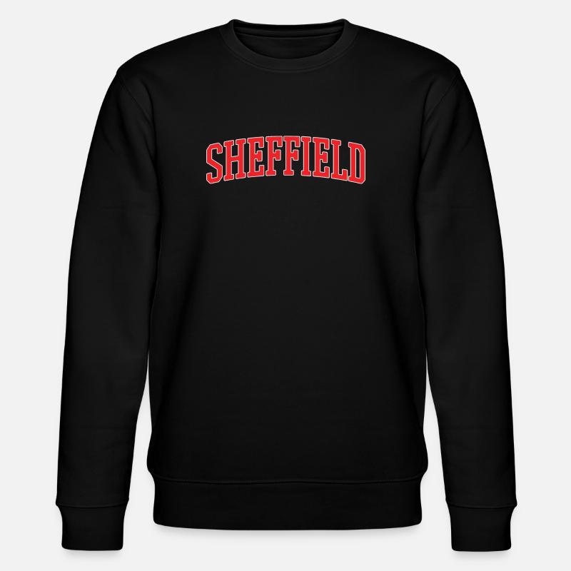Sheffield Retro Varsity Lettering - Stanley/Stella CHANGER Unisex Organic Sweatshirt - black