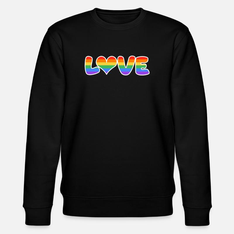 RegenbogenLiebe Schriftzug - Stanley/Stella Unisex Bio-Sweatshirt CHANGER  - Schwarz