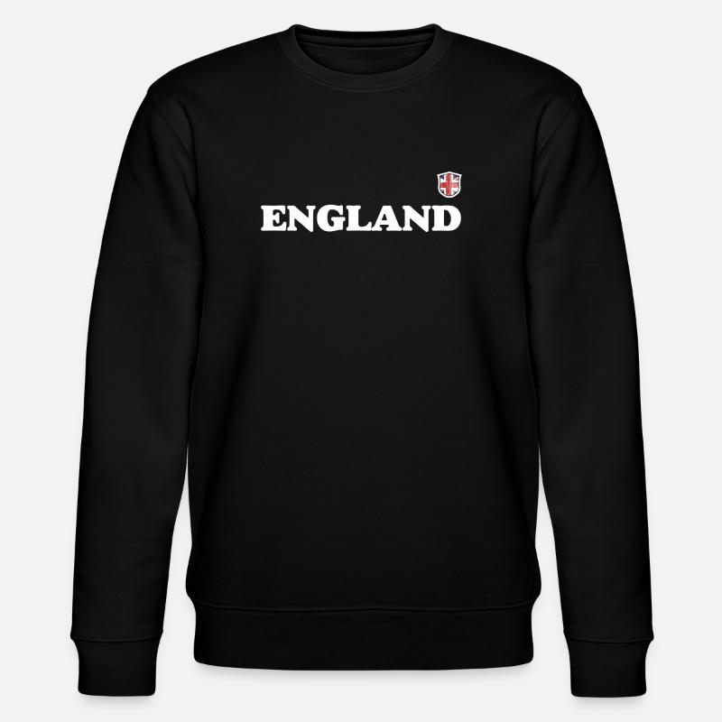 England Crest Typography - Stanley/Stella CHANGER Unisex Organic Sweatshirt - black