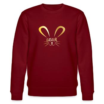 Easter gift idea easter bunny spring - Stanley/Stella CHANGER Unisex Organic Sweatshirt - burgundy - Front - Nik (191cm) & Marisol (170cm)