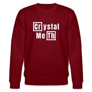 Crystal Meth - Stanley/Stella CHANGER Unisex Organic Sweatshirt - burgundy - Front - Nik (191cm) & Marisol (170cm)