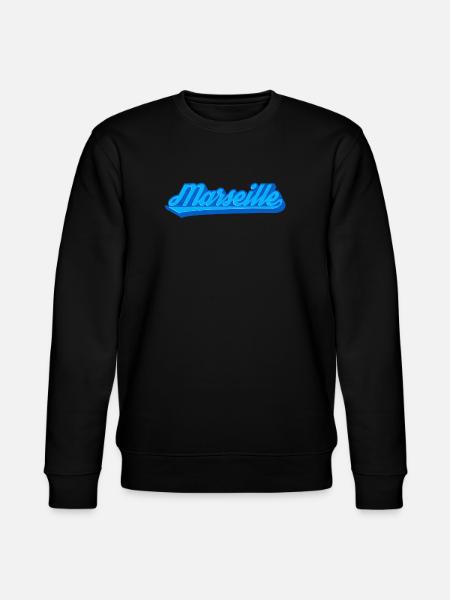 Marseille Retro Blue Font - Stanley/Stella CHANGER Unisex Organic Sweatshirt - black