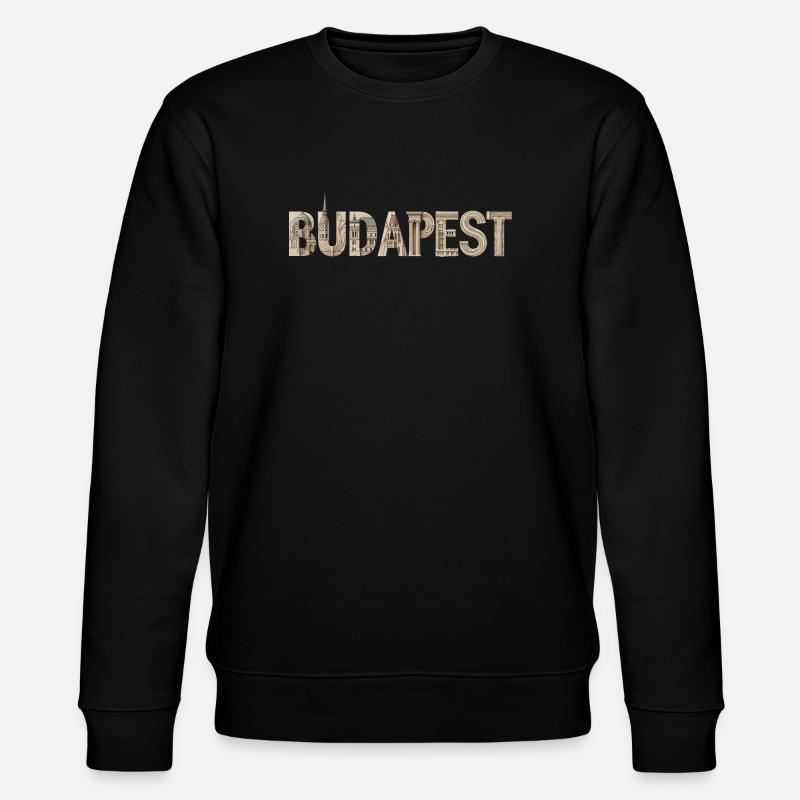 BUDAPEST – Architectural Typography Design - Stanley/Stella CHANGER Unisex Organic Sweatshirt - black