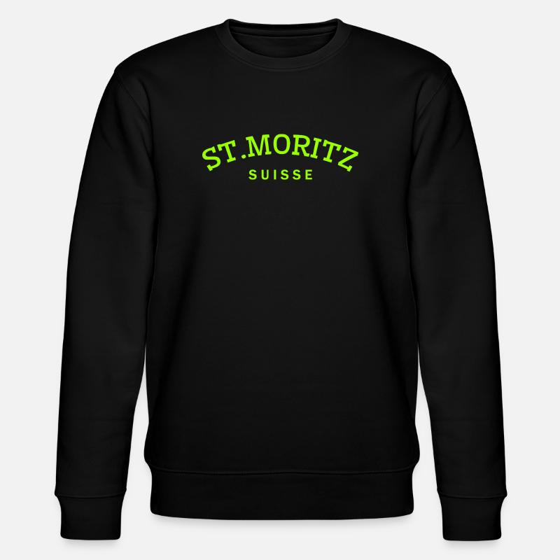 St. Moritz - Suisse - Schweiz - Swiss - Stanley/Stella Unisex Bio-Sweatshirt CHANGER  - Schwarz