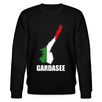 Gardasee Urlaub Italien - Stanley/Stella Unisex Bio-Sweatshirt CHANGER  - Schwarz - Vorne - Nik (191cm) & Marisol (170cm)