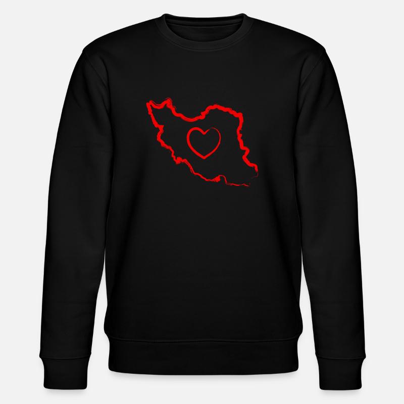 iran love heart - Stanley/Stella Unisex Bio-Sweatshirt CHANGER  - Schwarz