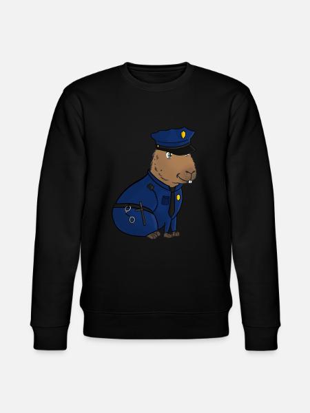 Police Capybara - Stanley/Stella CHANGER Unisex Organic Sweatshirt - black