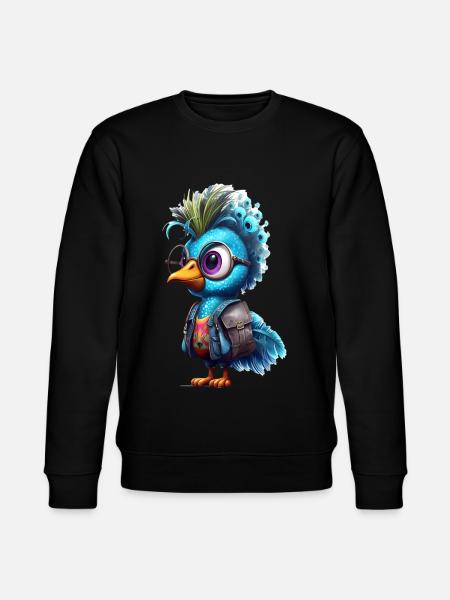 Cute Peacock Cartoon - Stanley/Stella CHANGER Unisex Organic Sweatshirt - black