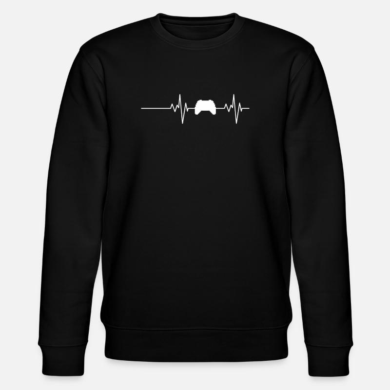 Heartbeat Gaming Gamer Geschenk - Stanley/Stella Unisex Bio-Sweatshirt CHANGER  - Schwarz