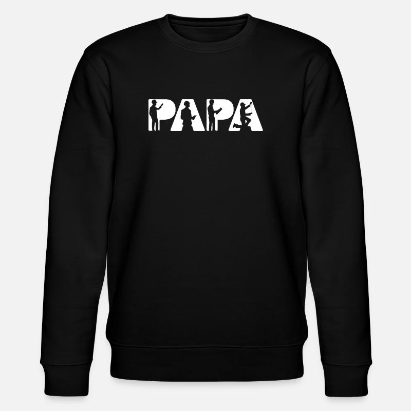 Papa Engineer Construction Silhouettes - Stanley/Stella CHANGER Unisex Organic Sweatshirt - black