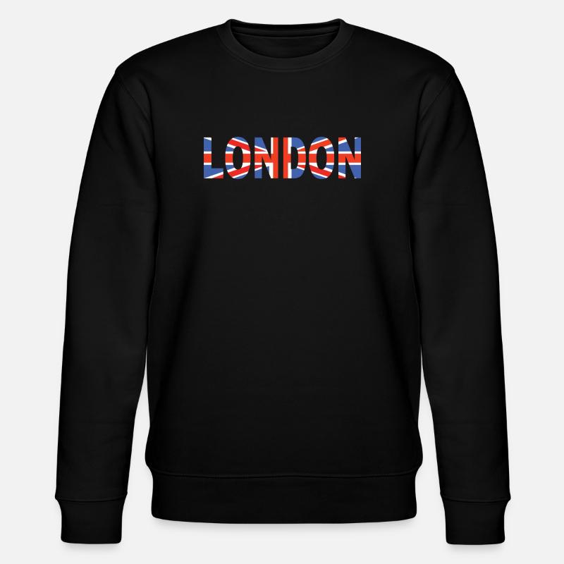 Londres couché avec drapeau - Sweat bio CHANGER Stanley/Stella Unisexe - noir