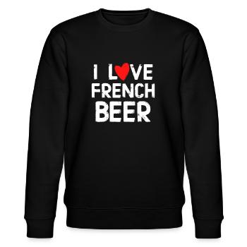 J'adore la bière française humour biere - Sweat bio CHANGER Stanley/Stella Unisexe - noir - Devant - Nik (191cm) & Marisol (170cm)