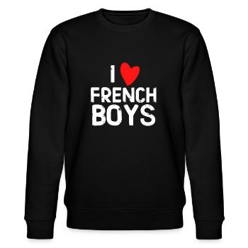 J'adore les Garçon Français - Sweat bio CHANGER Stanley/Stella Unisexe - noir - Devant - Nik (191cm) & Marisol (170cm)